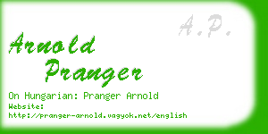 arnold pranger business card